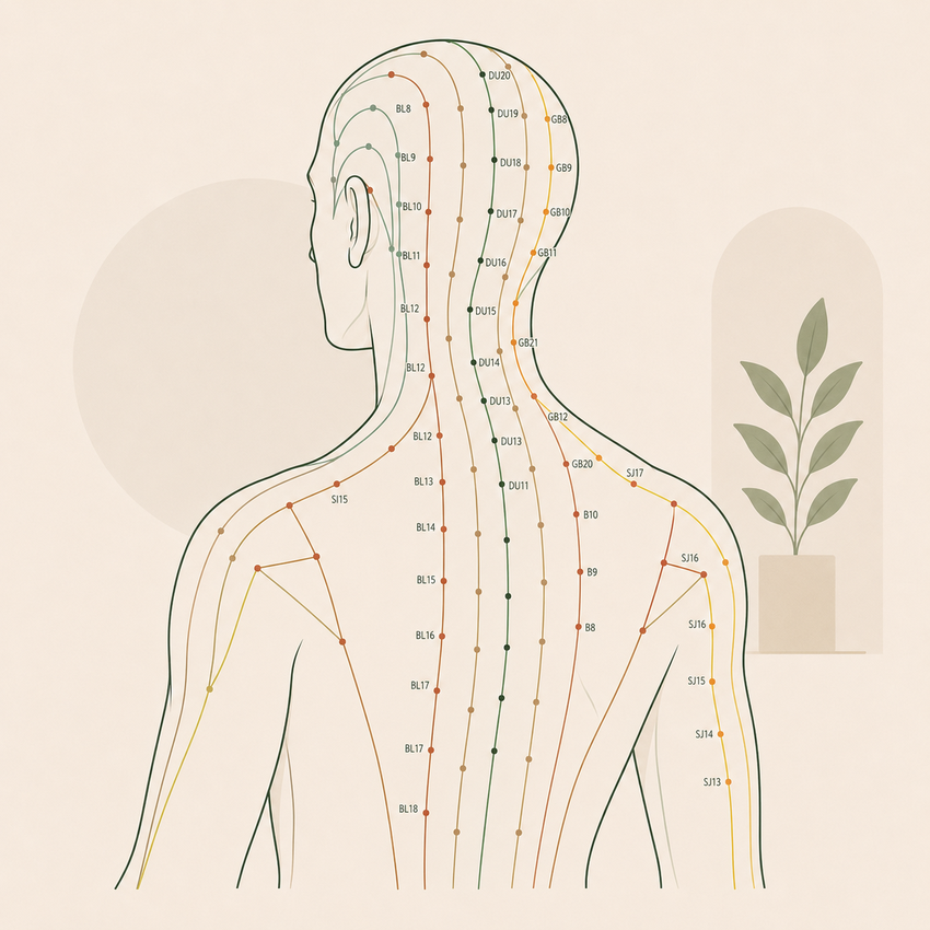 Illustration des trajets des méridiens