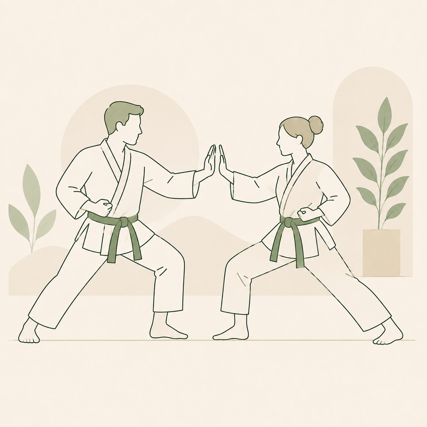 Illustration des enchaînements codifiés (katas) du Shiatsu